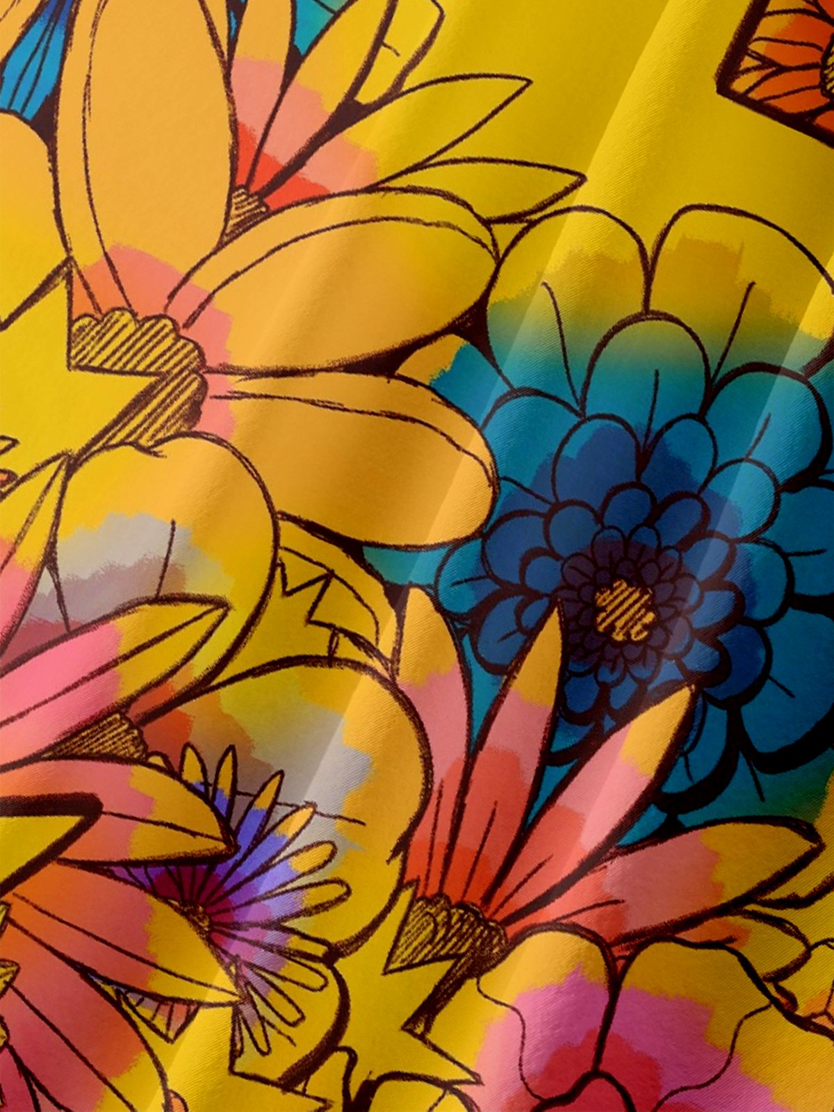 Hardaddy X Artist Stephen Wade Moisture-wicking Floral Chest Pocket Hawaiian Shirt