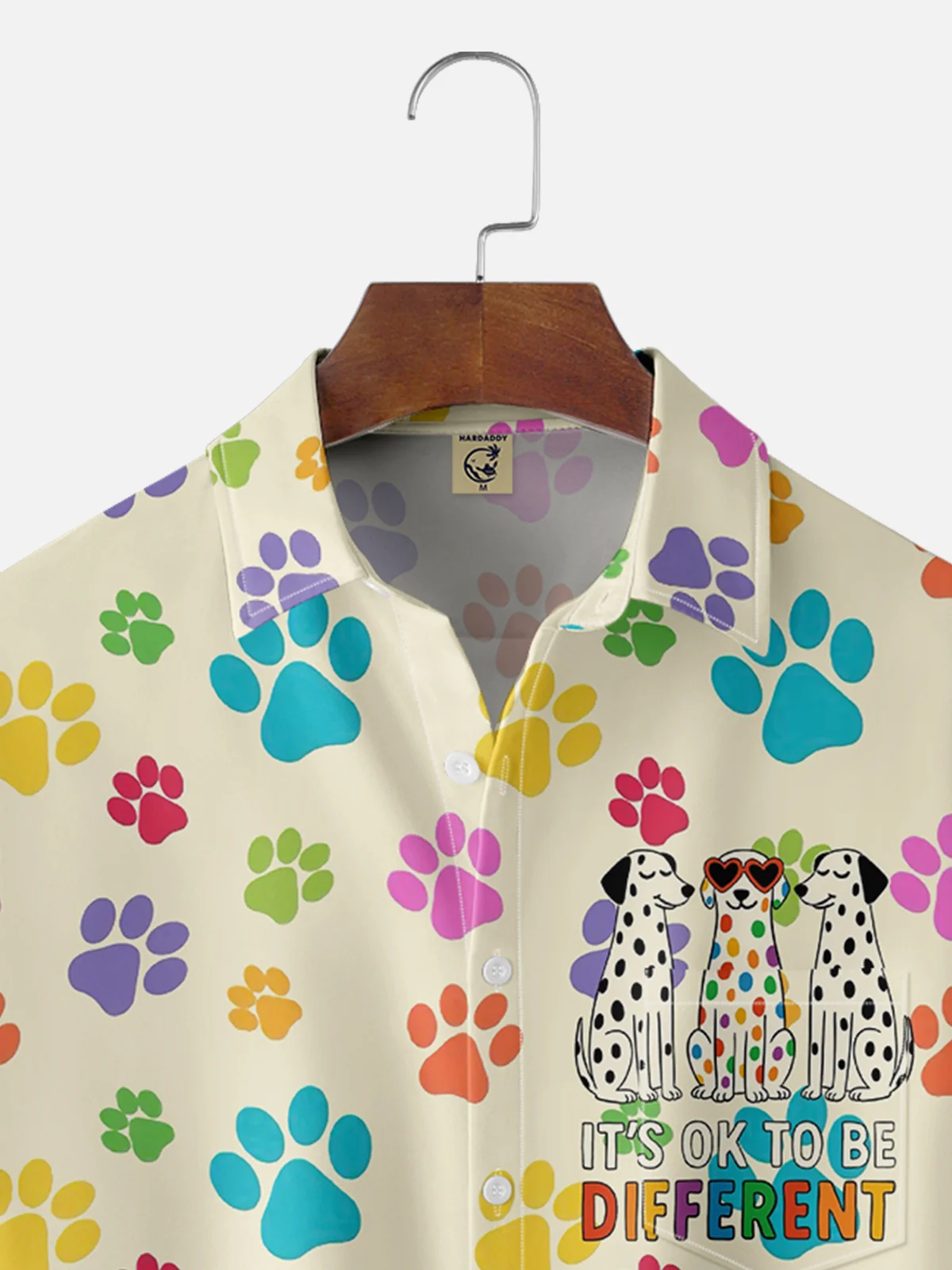 Hardaddy X Artist Coffee Man Moisture-wicking Dalmatian Dog Chest Pocket Hawaiian Shirt