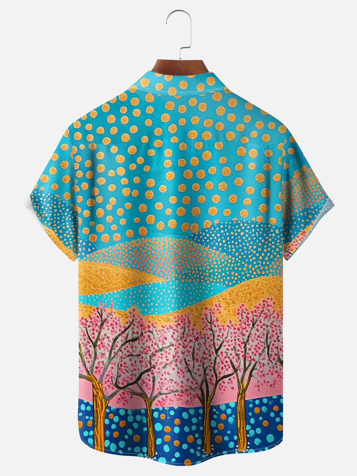 Hardaddy X Artist Kathleen Shimmield Landscape Cherry Blossom Tree Chest Pocket Hawaiian Shirt