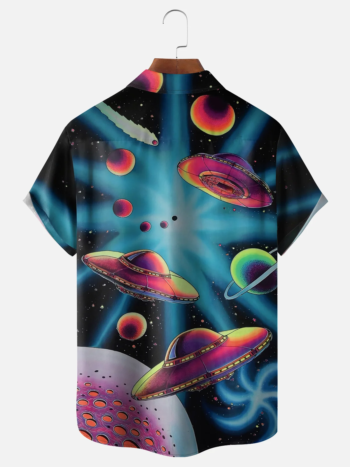 Hardaddy X Artist Coffee Man Moisture-wicking Alien Chest Pocket Hawaiian Shirt
