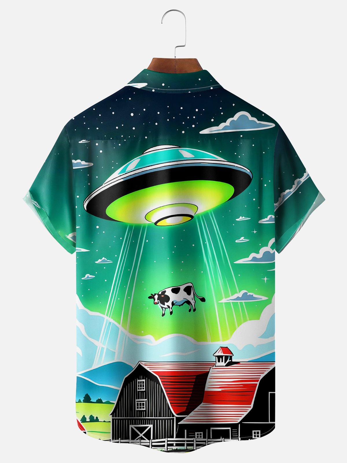 Hardaddy X Artist Coffee Man Moisture-wicking Alien Chest Pocket Hawaiian Shirt