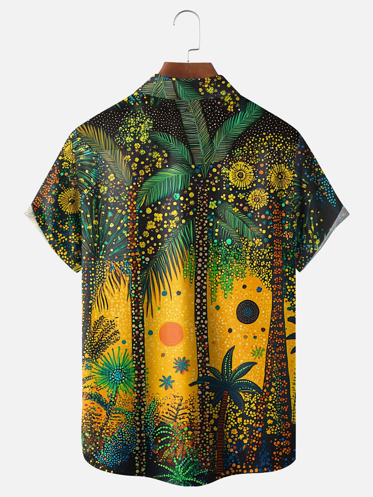 Hardaddy X Artist Kathleen Shimmield Moisture-wicking Tropical Palm Chest Pocket Hawaiian Shirt