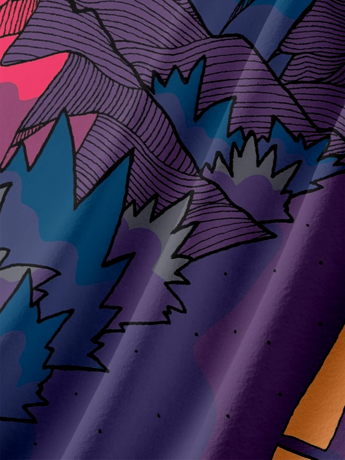 Hardaddy X Artist Stephen Wade Moisture-wicking Geomatric Mountain Chest Pocket Hawaiian Shirt