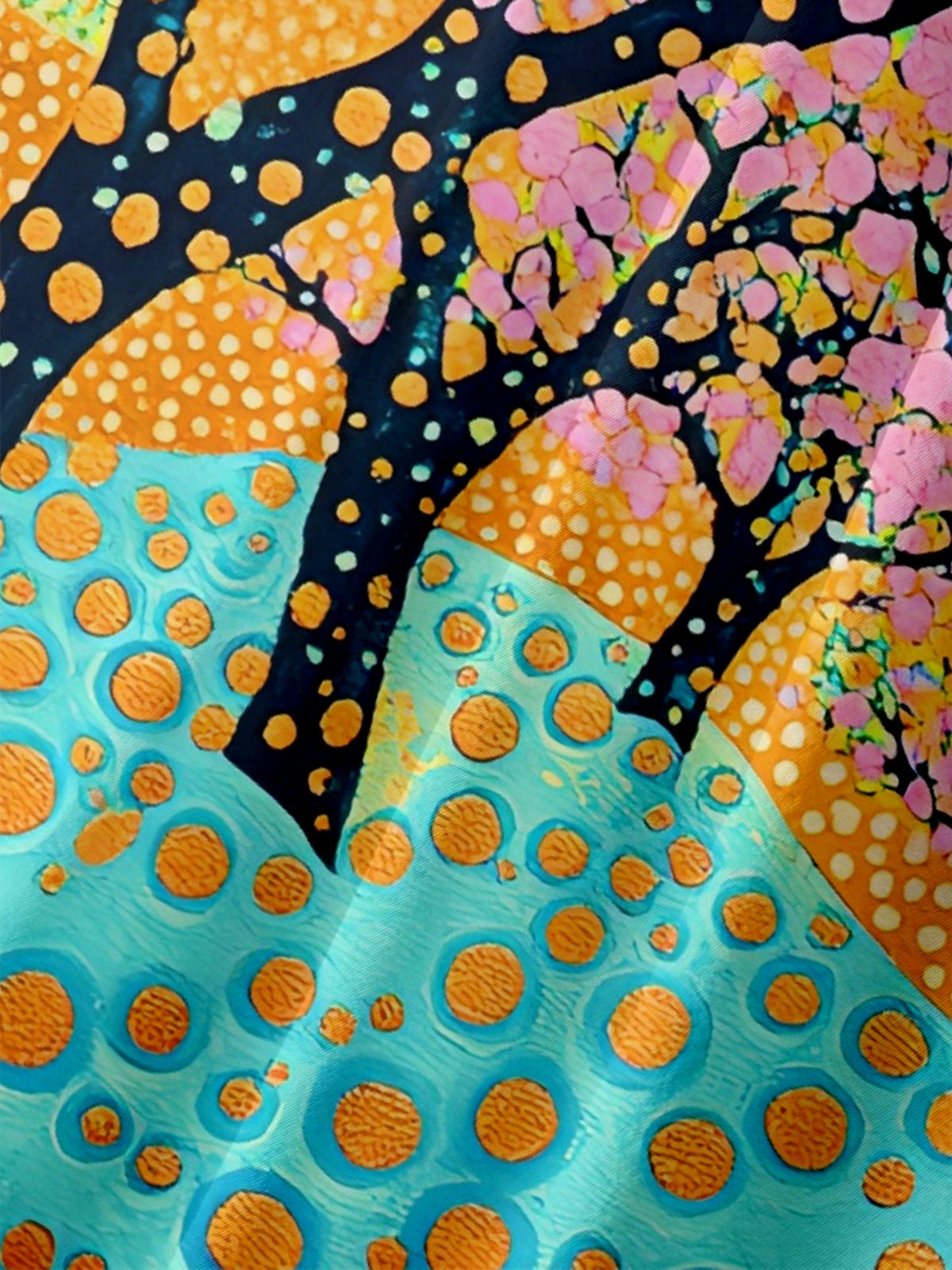 Hardaddy X Artist Kathleen Shimmield Landscape Cherry Blossom Tree Chest Pocket Hawaiian Shirt