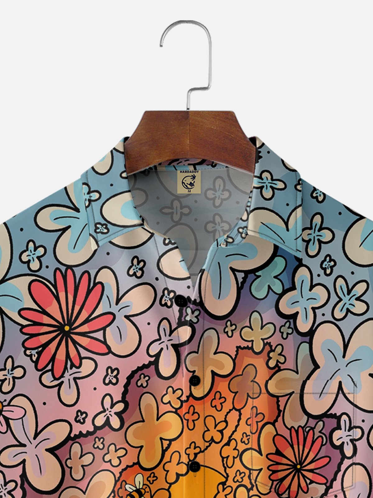 Hardaddy X Artist Stephen Wade Moisture-wicking Floral Chest Pocket Hawaiian Shirt