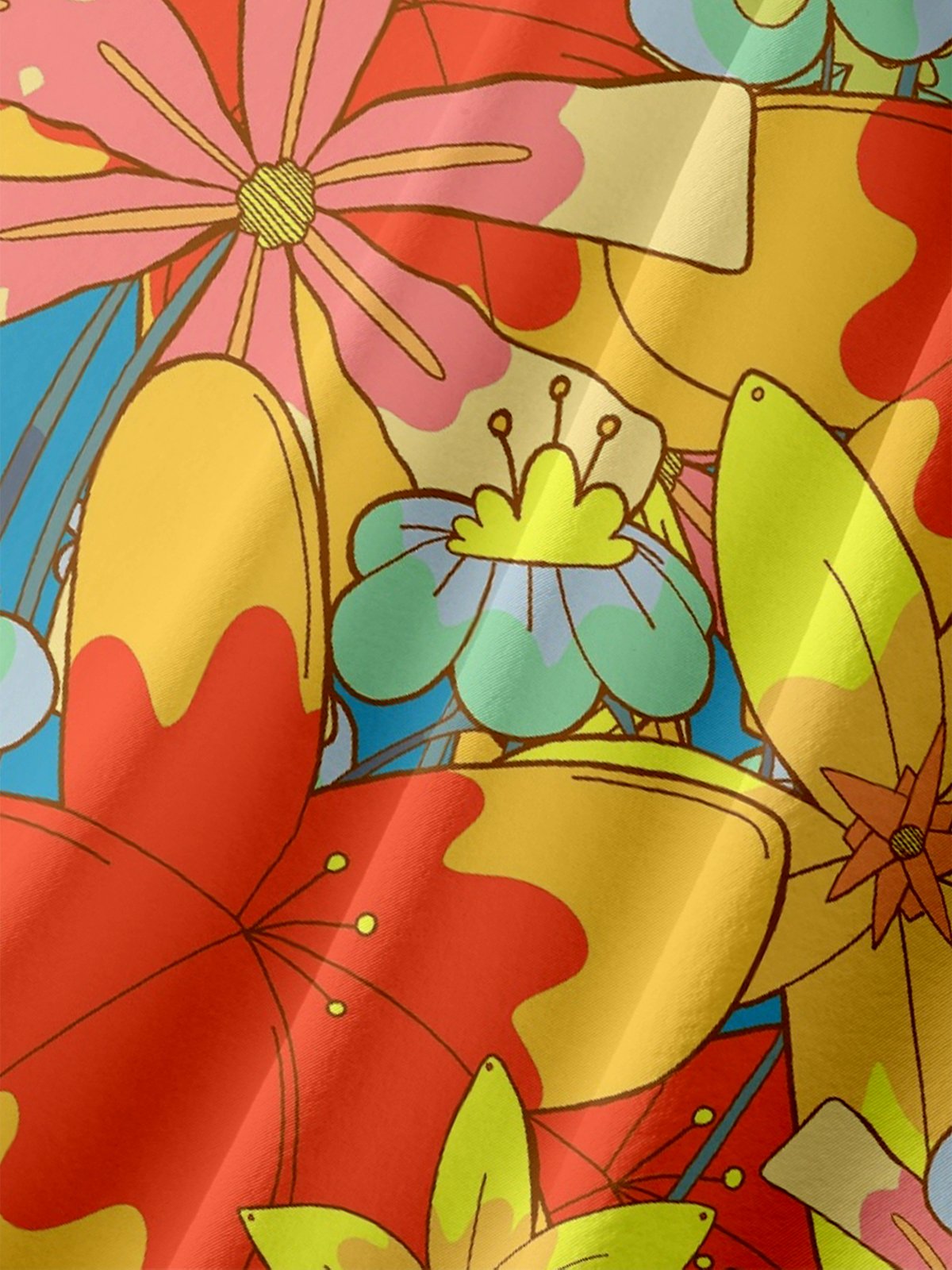 Hardaddy X Artist Stephen Wade Moisture-wicking Floral Chest Pocket Hawaiian Shirt