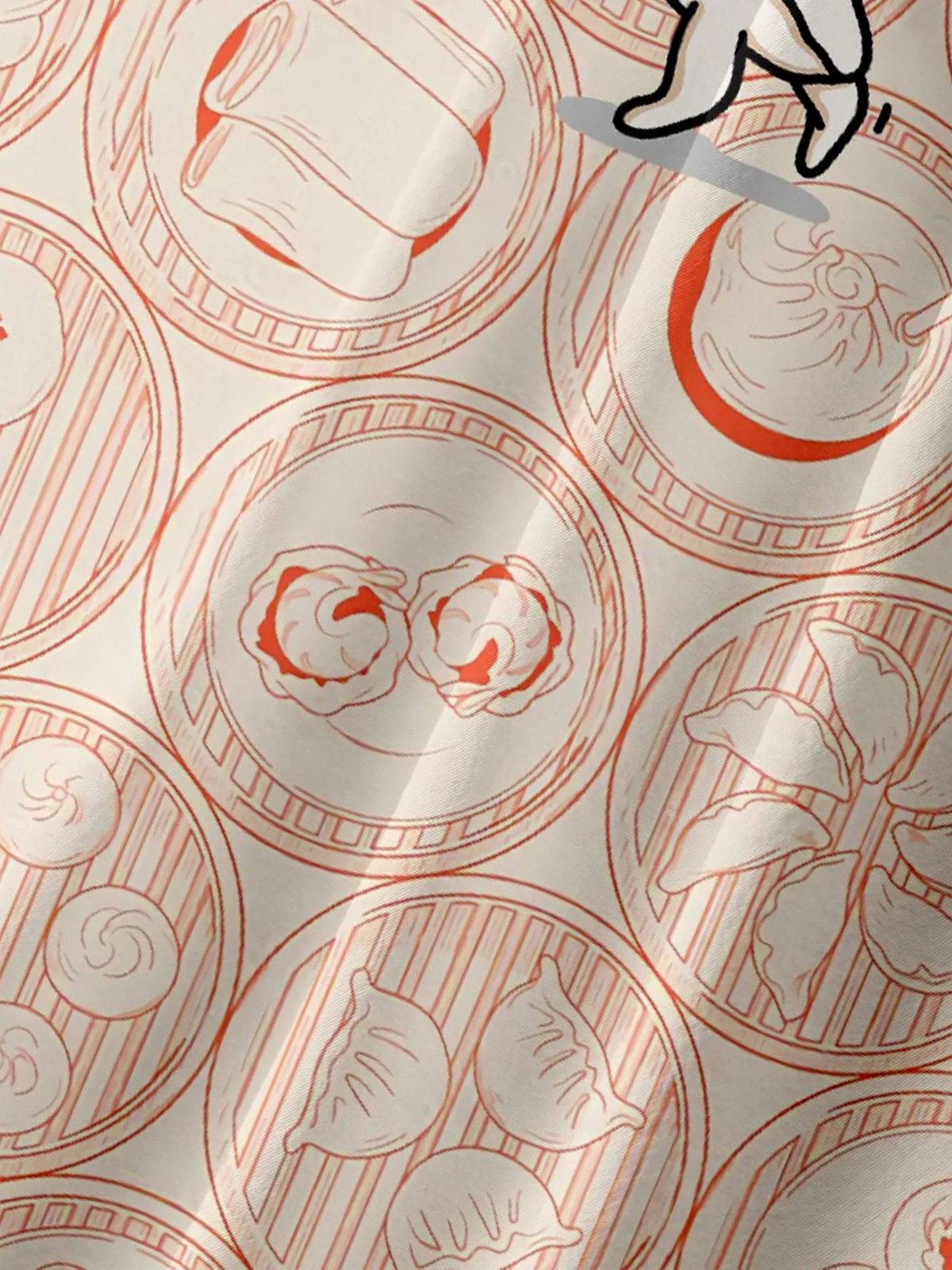 Hardaddy X Kimprut Imut Moisture Wicking Shaomai Dumpling Chest Pocket Hawaiian Shirt