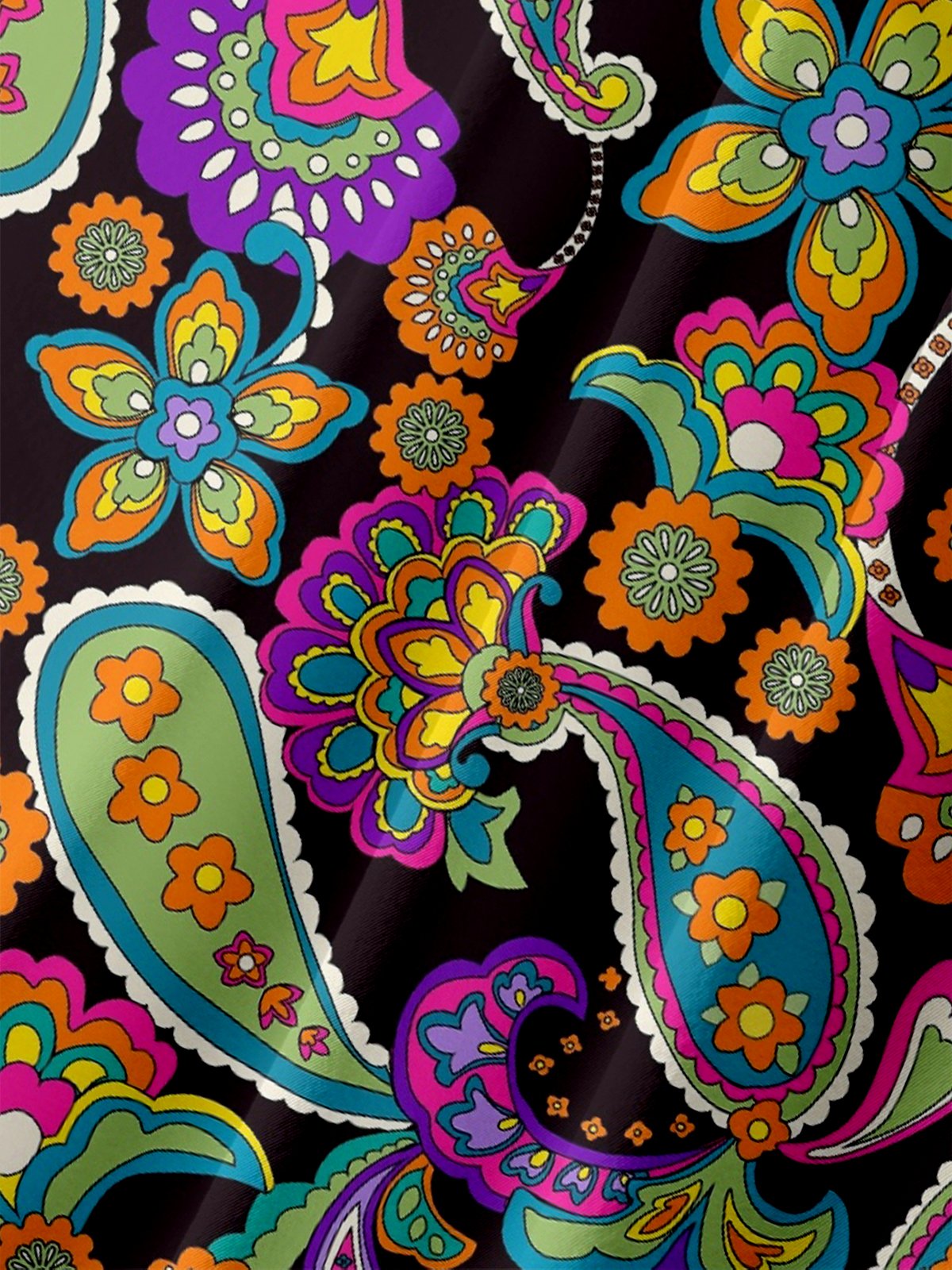 Hardaddy X Artist Ana Cristina Ruiz Leon Paisley Floral Chest Pocket Hawaiian Shirt