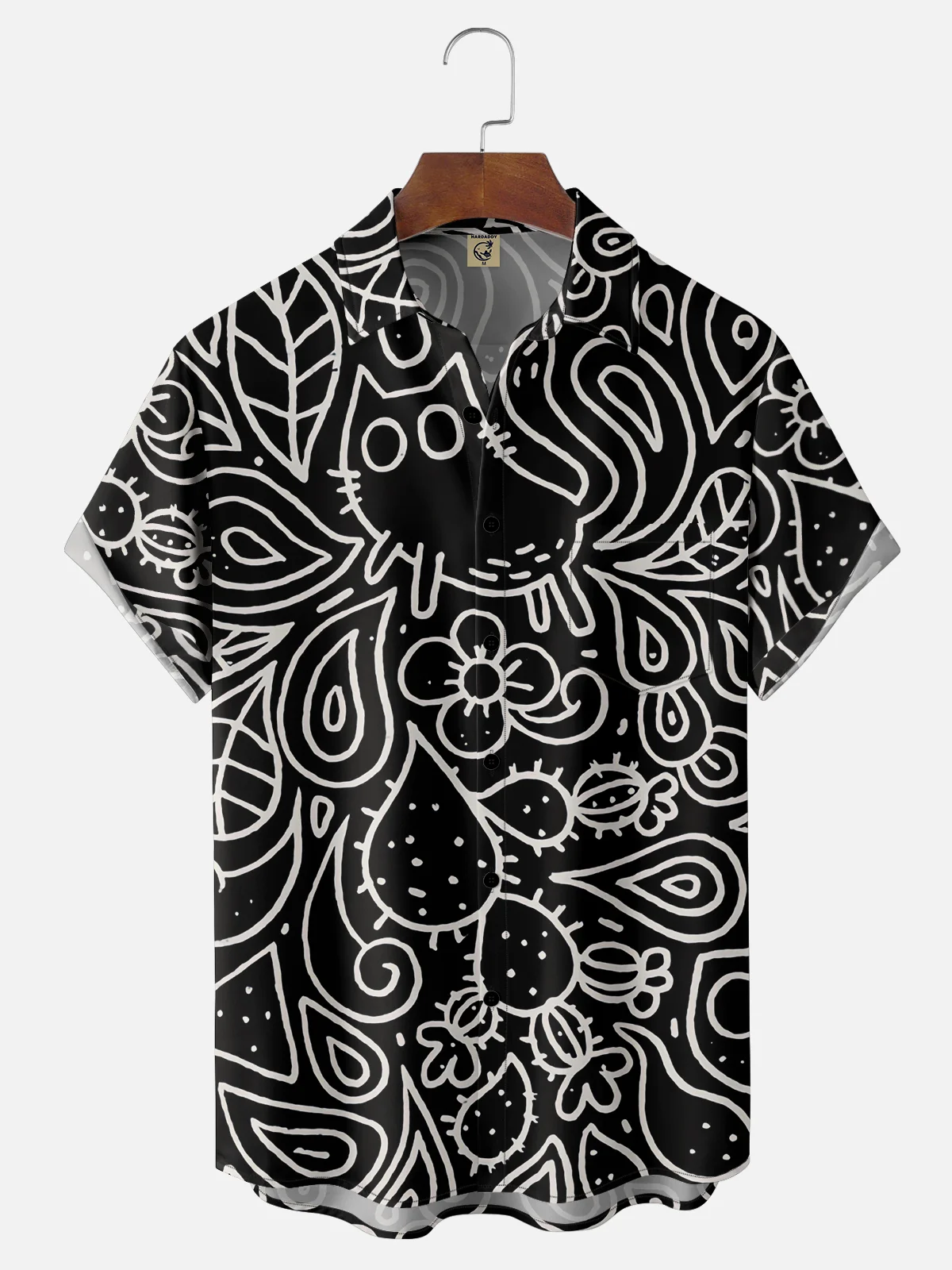 Hardaddy X Artist Walmazan Moisture-wicking Cat Chest Pocket Hawaiian Shirt