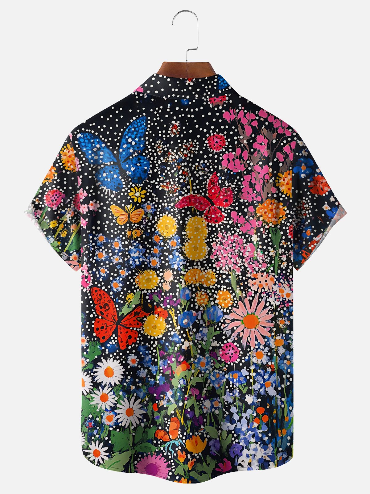 Hardaddy X Artist Kathleen Shimmield Moisture-wicking Floral Butterfly Chest Pocket Hawaiian Shirt