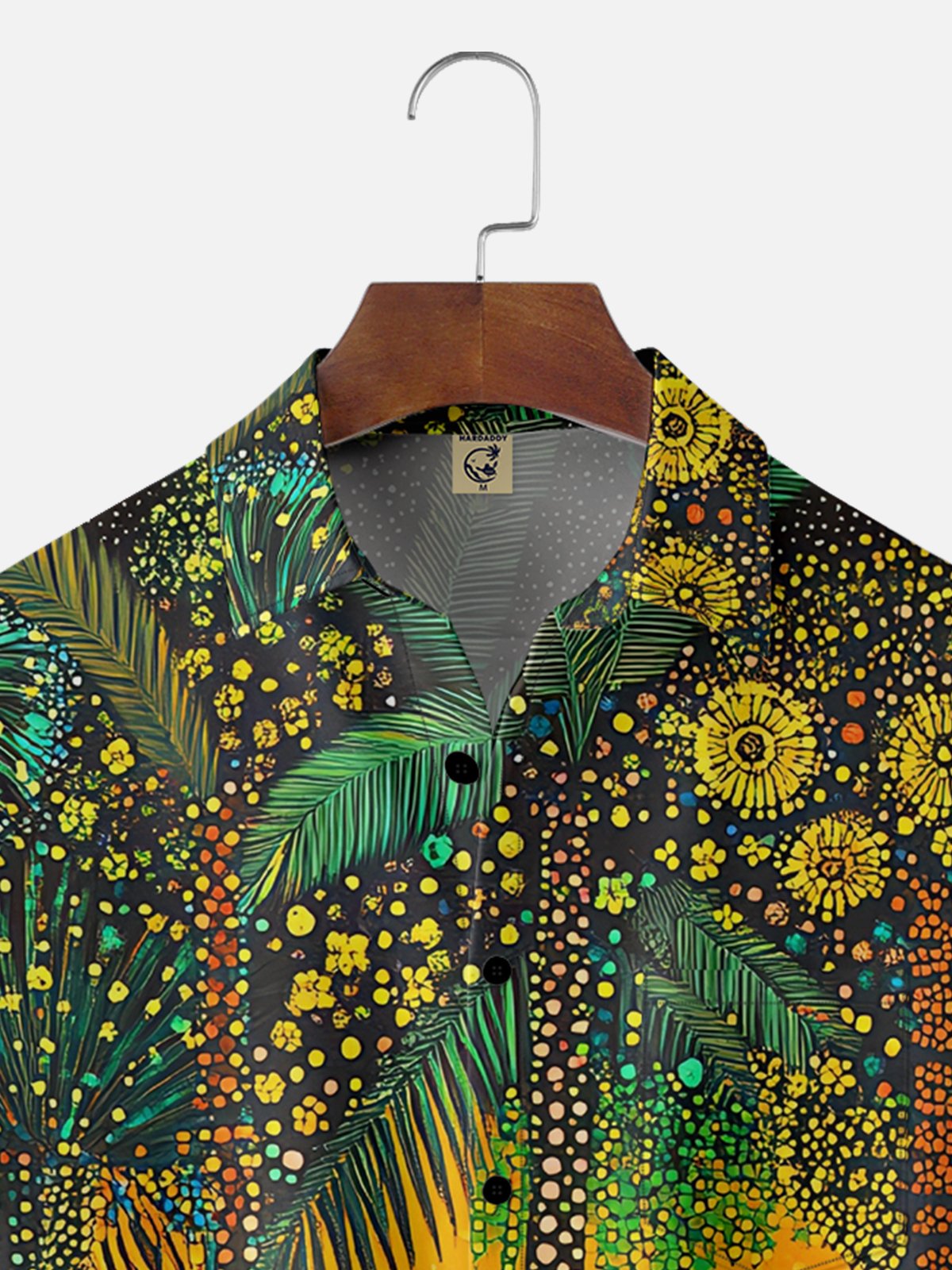 Hardaddy X Artist Kathleen Shimmield Moisture-wicking Tropical Palm Chest Pocket Hawaiian Shirt