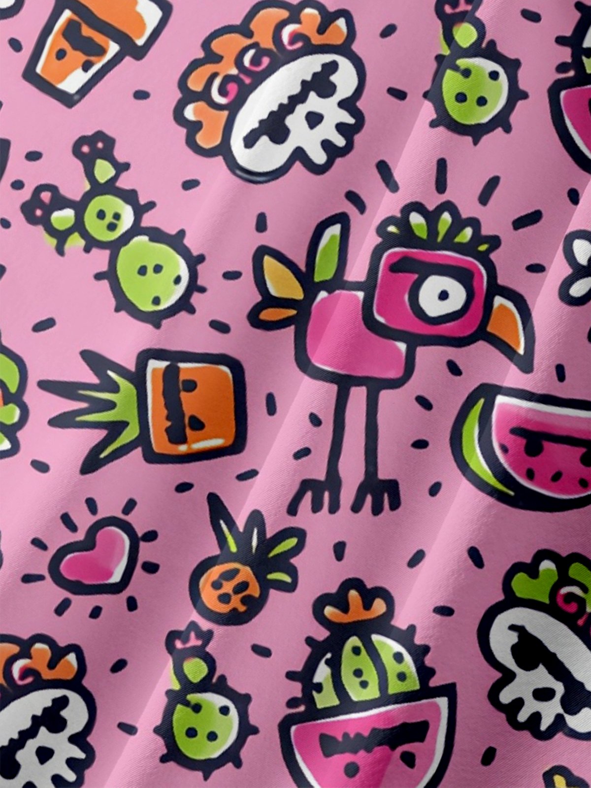 Hardaddy X Artist Walmazan Moisture-wicking Mexican Skull Chest Pocket Hawaiian Shirt
