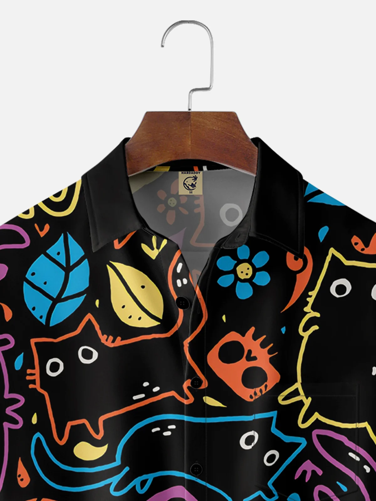 Hardaddy X Artist Walmazan Moisture-wicking Cat Chest Pocket Hawaiian Shirt