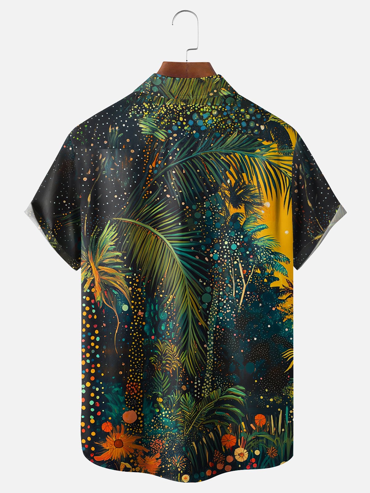 Hardaddy X Artist Kathleen Shimmield Moisture-wicking Tropical Palm Chest Pocket Hawaiian Shirt
