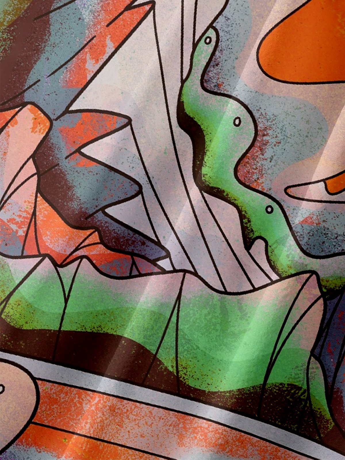 Hardaddy X Artist Stephen Wade Moisture-wicking Landscape Chest Pocket Hawaiian Shirt