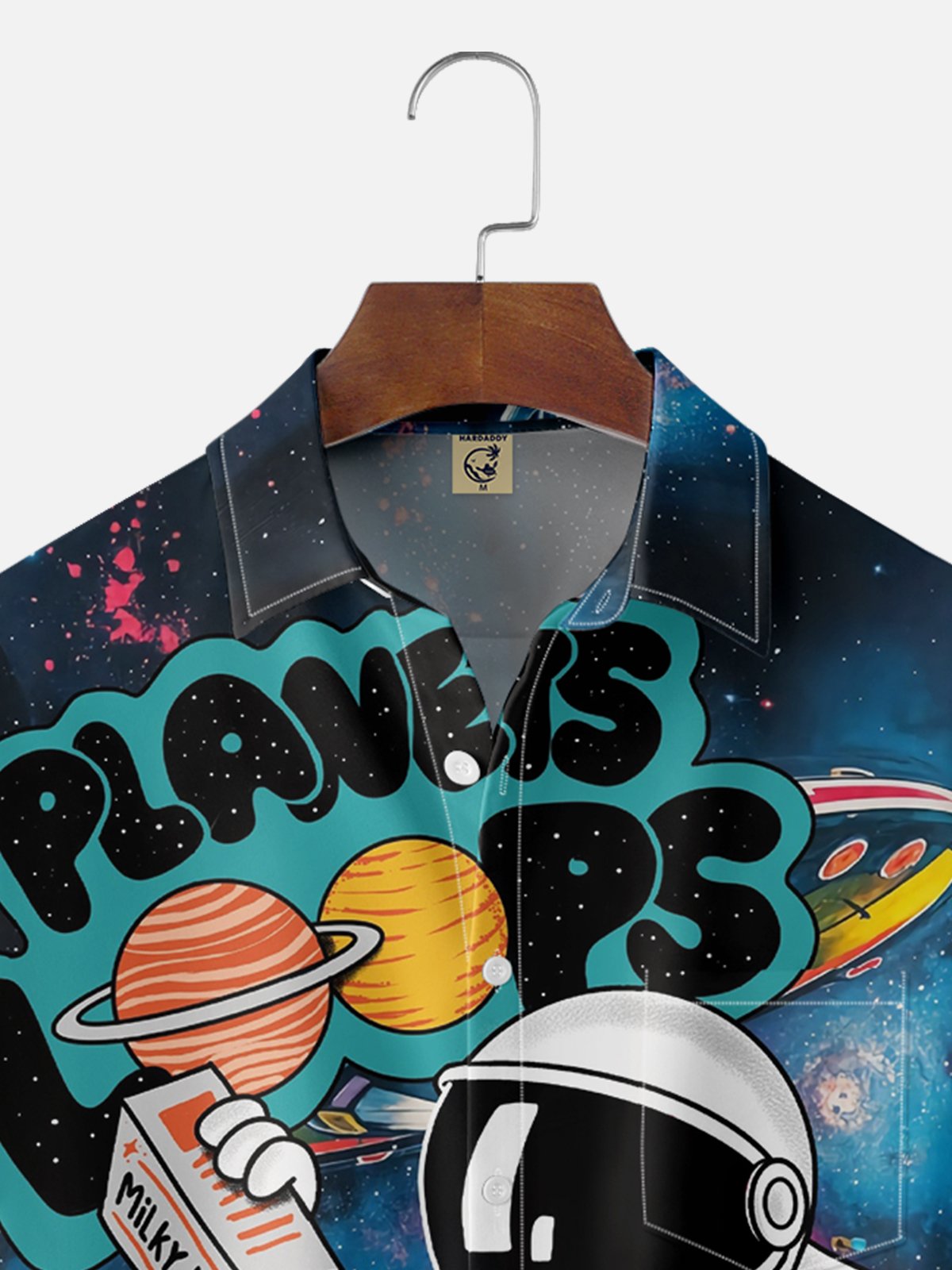 Hardaddy X Coffee Man Moisture Wicking Astronaut Chest Pocket Hawaiian Shirt