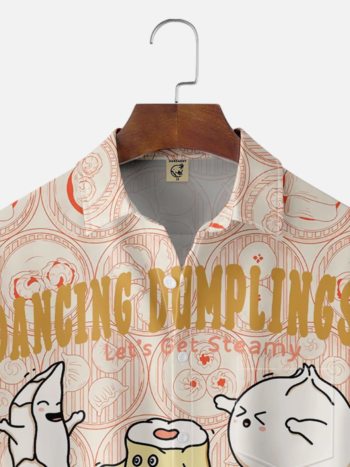 Hardaddy X Kimprut Imut Moisture Wicking Shaomai Dumpling Chest Pocket Hawaiian Shirt