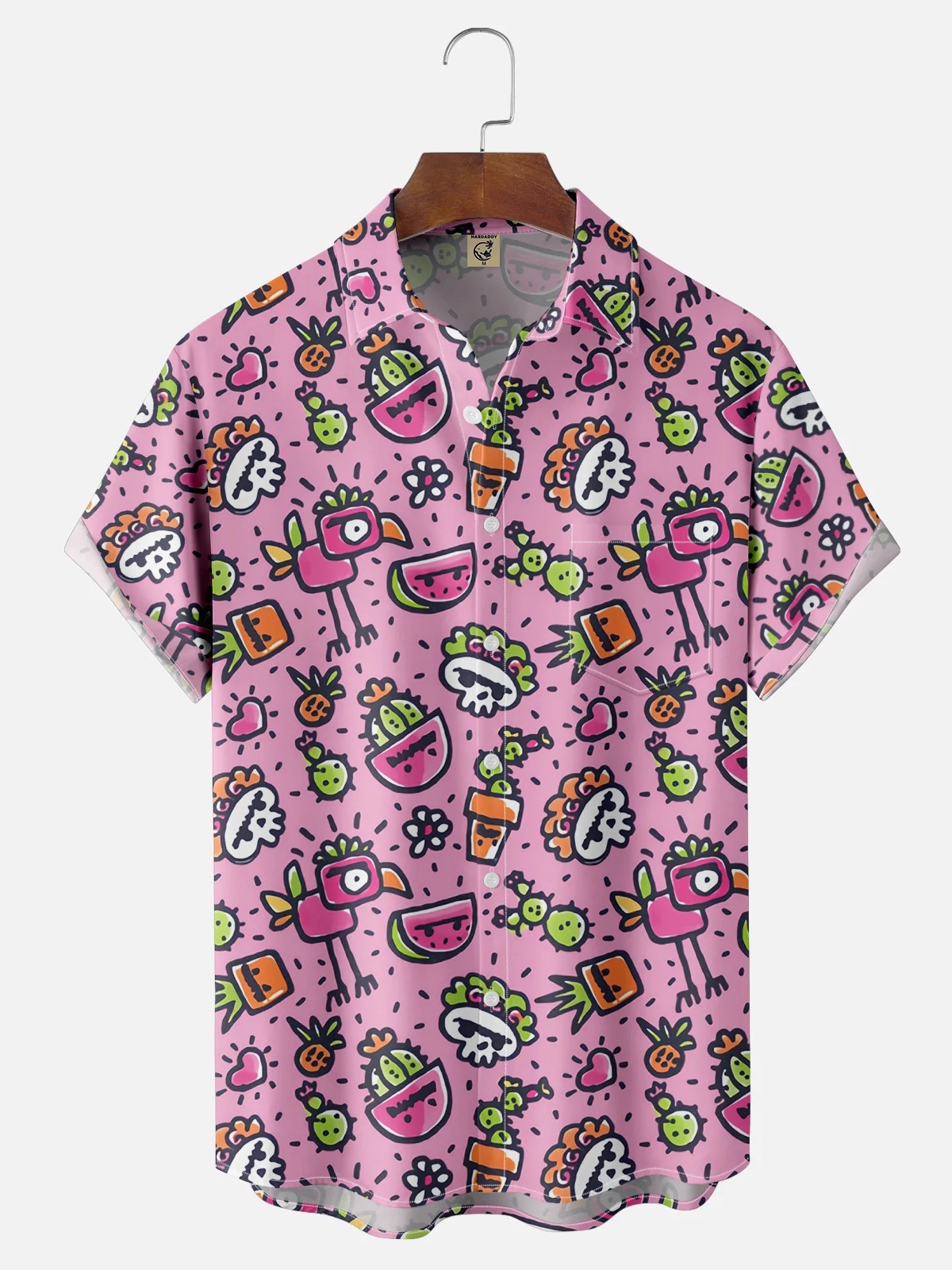 Hardaddy X Artist Walmazan Moisture-wicking Mexican Skull Chest Pocket Hawaiian Shirt