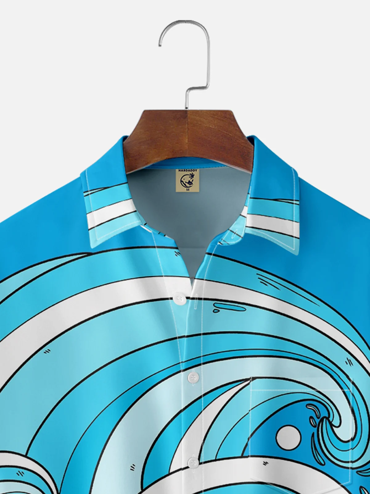 Hardaddy X Artist Stephen Wade Moisture-wicking Art Wave Chest Pocket Hawaiian Shirt