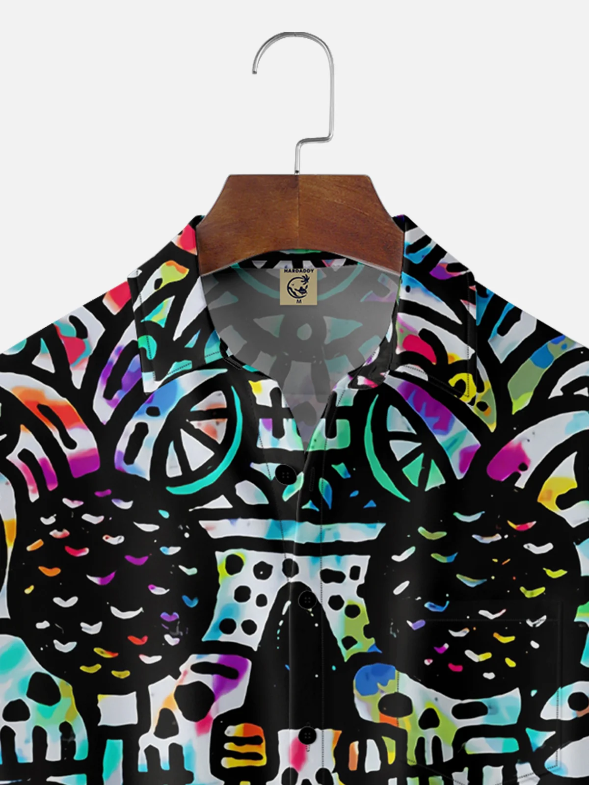 Hardaddy X Artist Walmazan Moisture-wicking Art Skull Chest Pocket Hawaiian Shirt