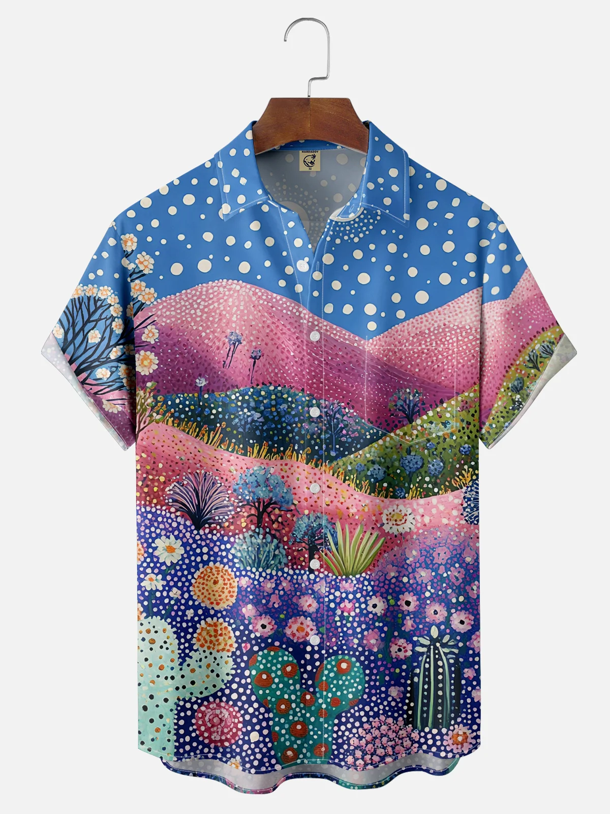 Hardaddy X Kathleen Shimmield Moisture Wicking Abstract Botanical Floral Chest Pocket Hawaiian Shirt