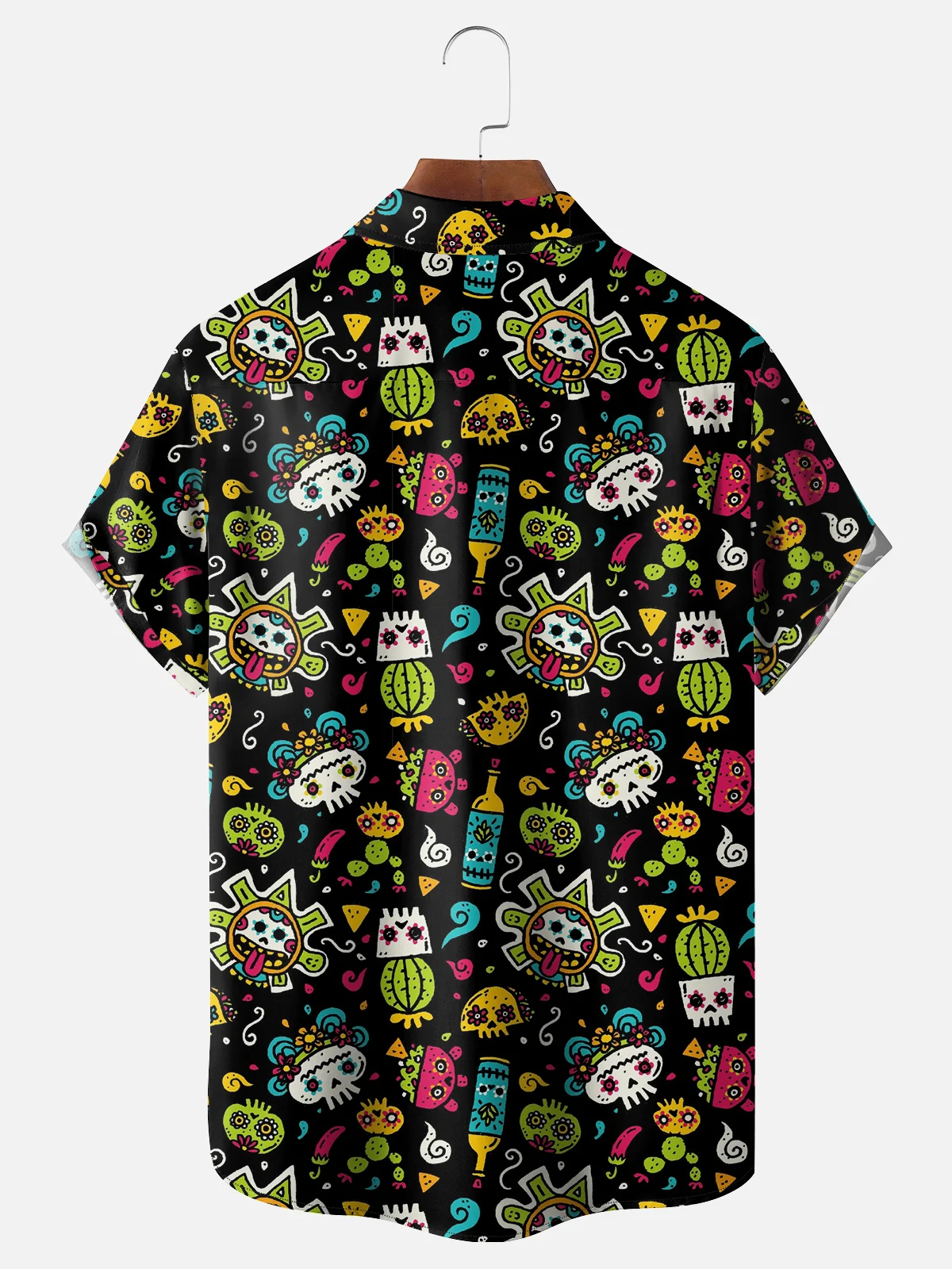 Hardaddy X Artist Walmazan Moisture-wicking Mexican Skull Chest Pocket Hawaiian Shirt