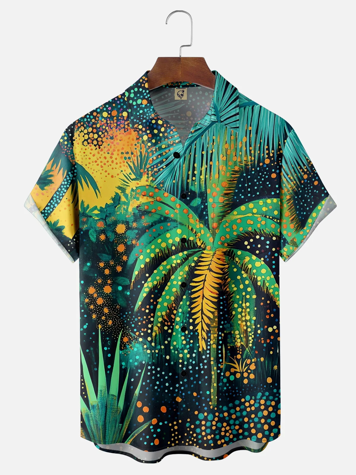 Hardaddy X Artist Kathleen Shimmield Moisture-wicking Landscape Palm Chest Pocket Hawaiian Shirt