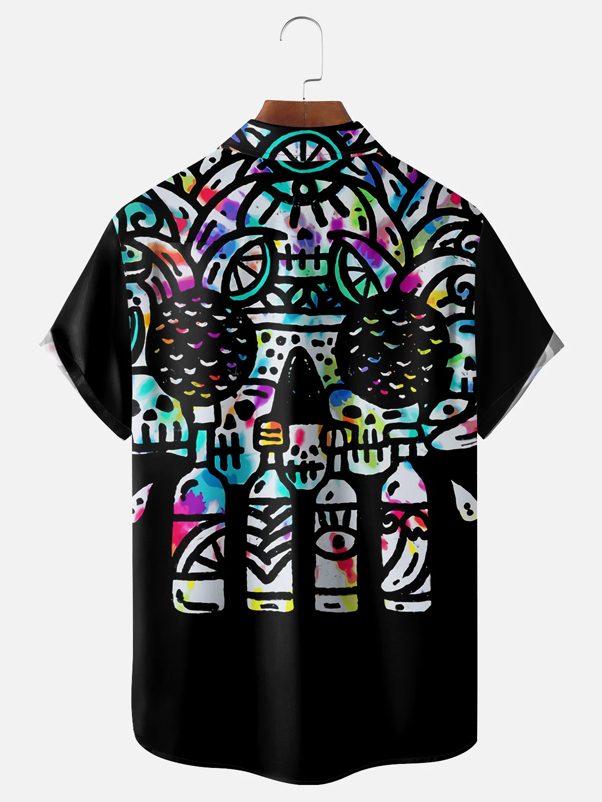 Hardaddy X Artist Walmazan Moisture-wicking Art Skull Chest Pocket Hawaiian Shirt