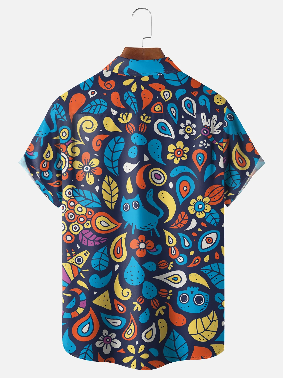 Hardaddy X Artist Walmazan Moisture-wicking Cat Chest Pocket Hawaiian Shirt