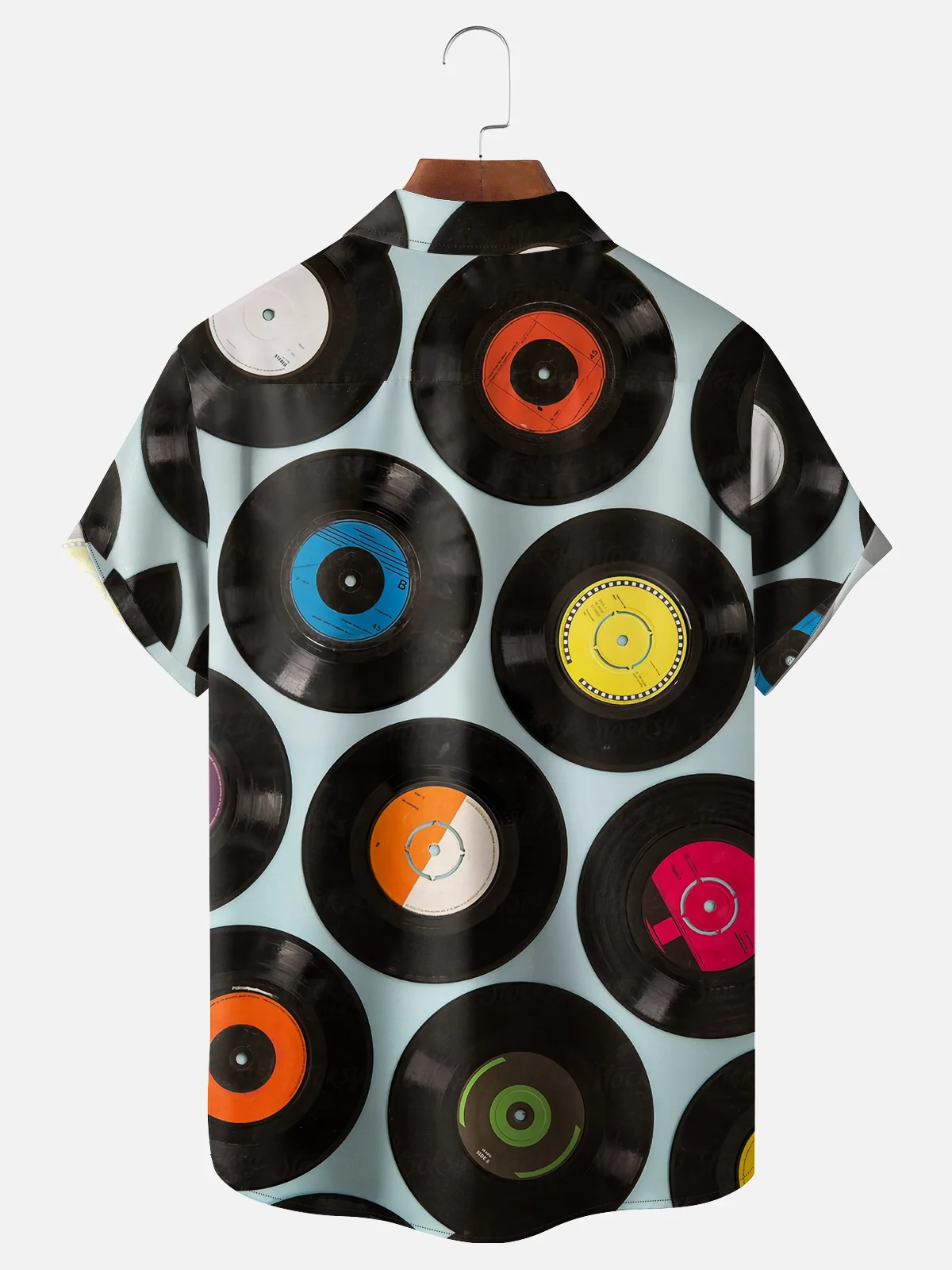 Hardaddy X Artist Coffee Man Moisture-wicking Vinyl Record Black Cat Chest Pocket Hawaiian Shirt