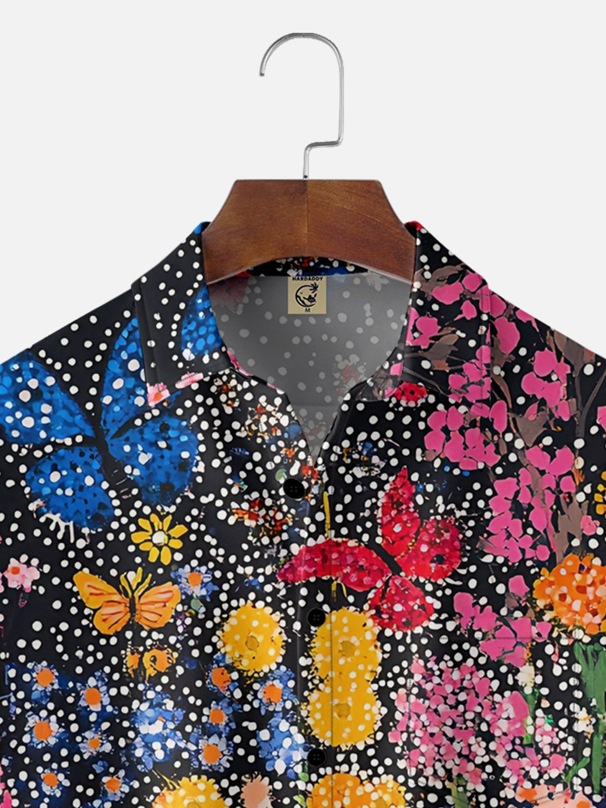 Hardaddy X Artist Kathleen Shimmield Moisture-wicking Floral Butterfly Chest Pocket Hawaiian Shirt