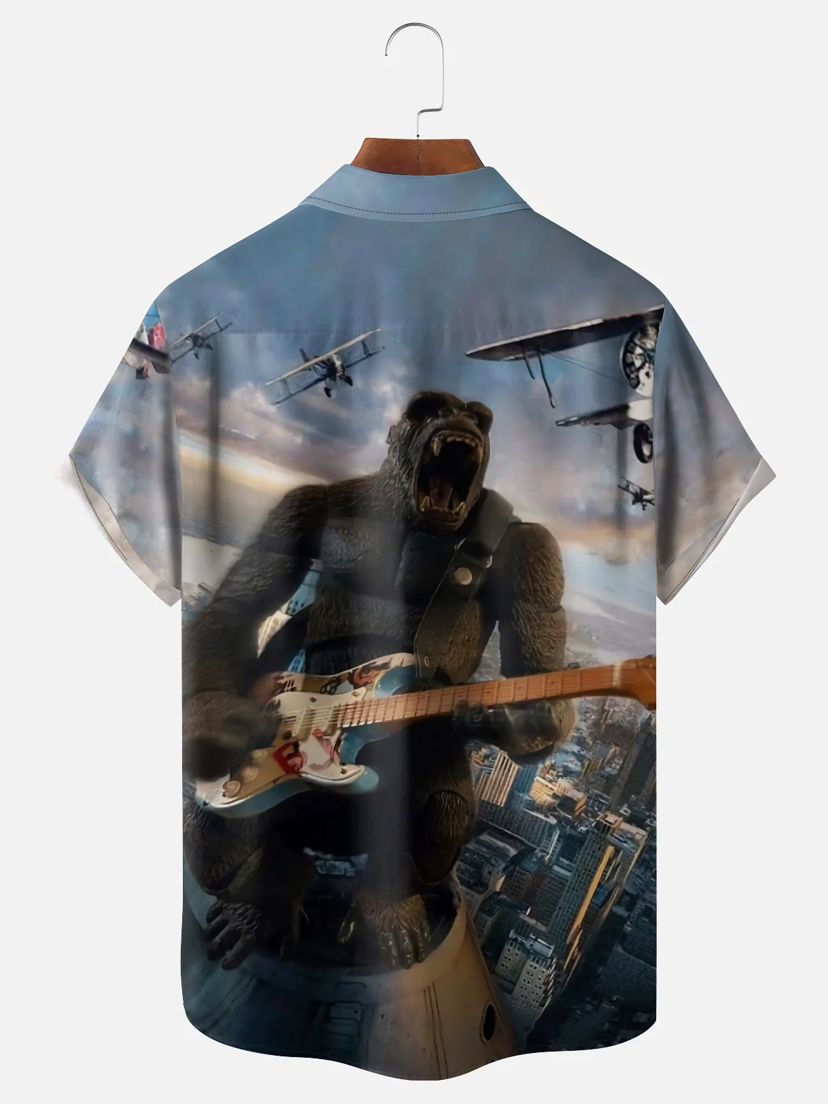 Moisture Wicking Rock Chimp Chest Pocket Hawaiian Shirt