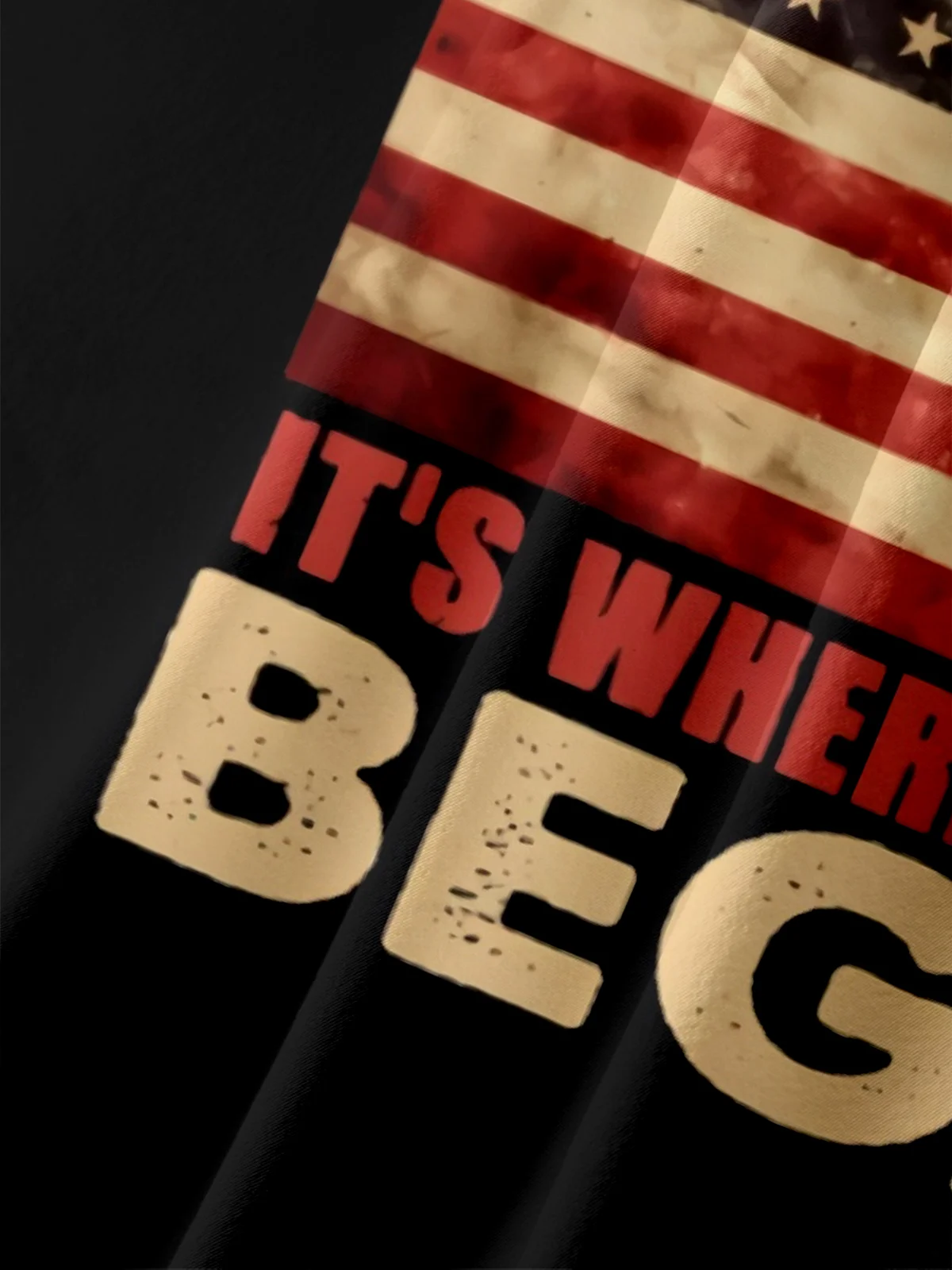 Moisture-Wicking Sallis Mississippi IT's Where My Story Began American Flag Chest Pocket Hawaiian Shirt