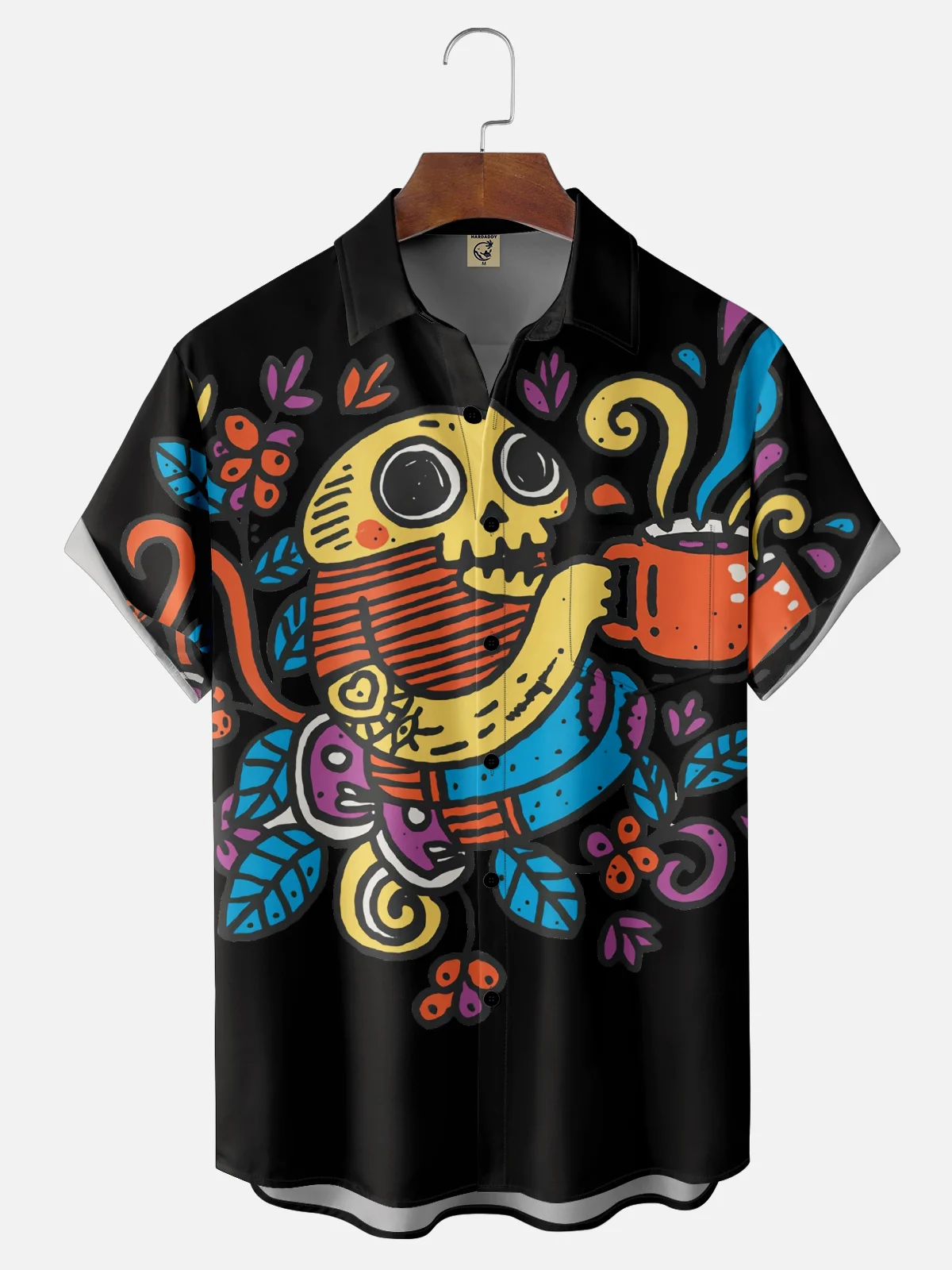 Hardaddy X Artist Walmazan Moisture-wicking Mexican Skull Chest Pocket Hawaiian Shirt