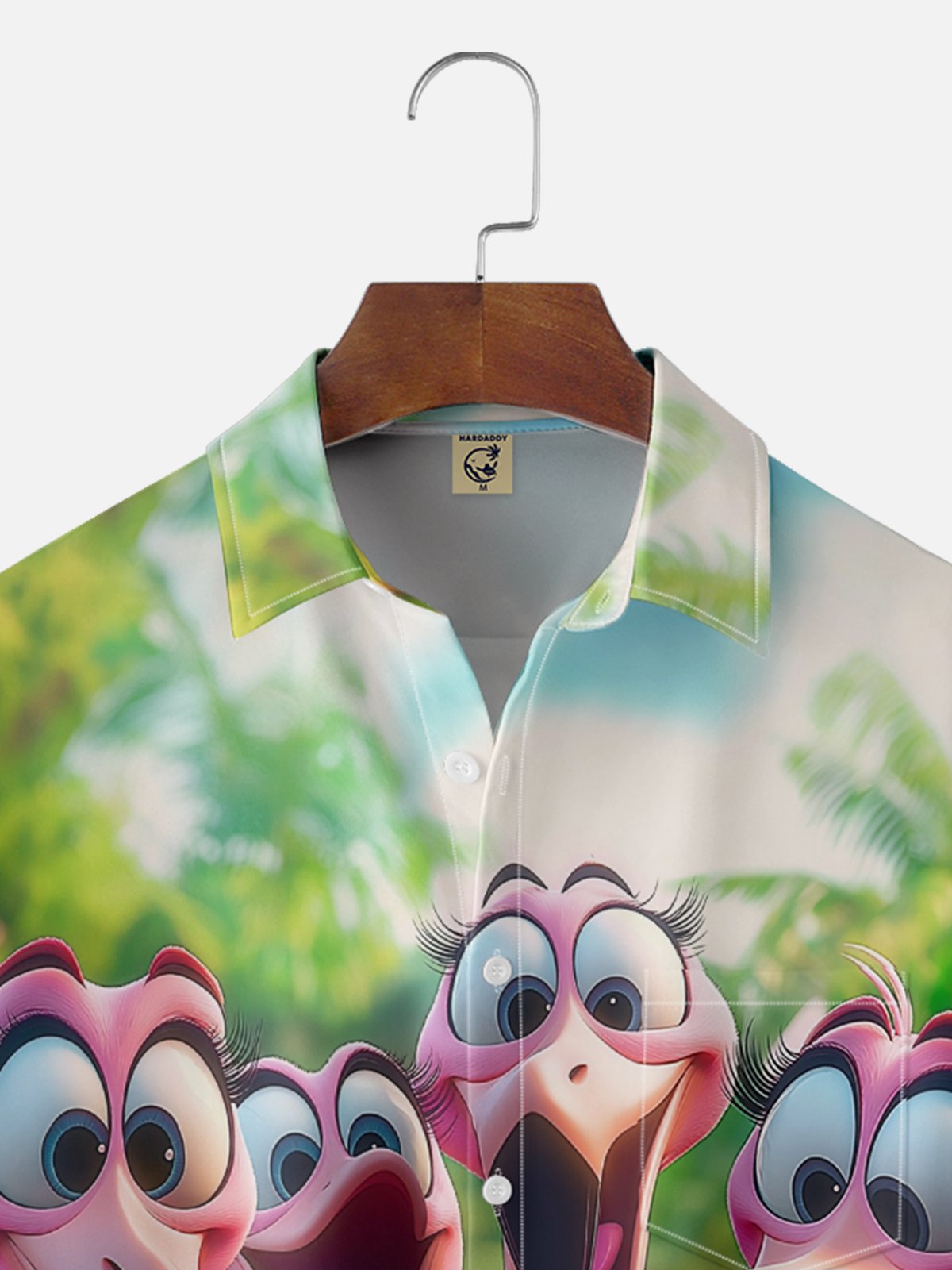 Moisture Wicking Fun Flamingo Chest Pocket Hawaiian Shirt
