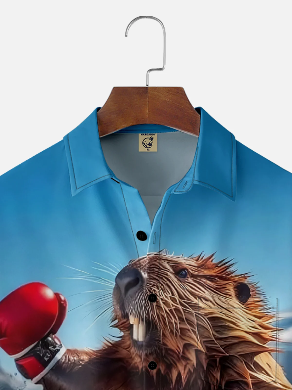 Moisture-wicking Canada Day Beaver Boxing Chest Pocket Casual Shirt