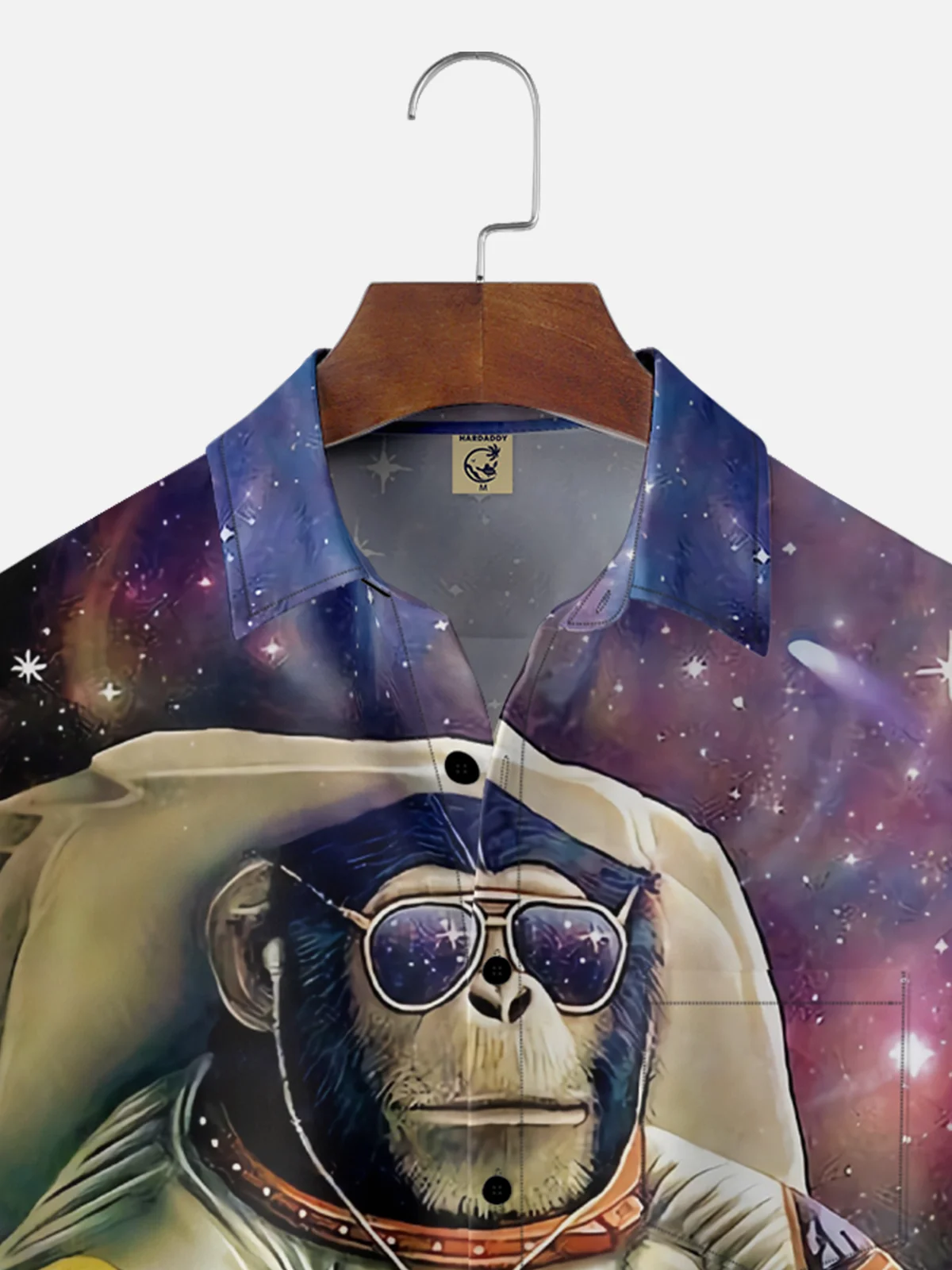 Moisture Wicking Orangutan Astronaut Chest Pocket Hawaiian Shirt