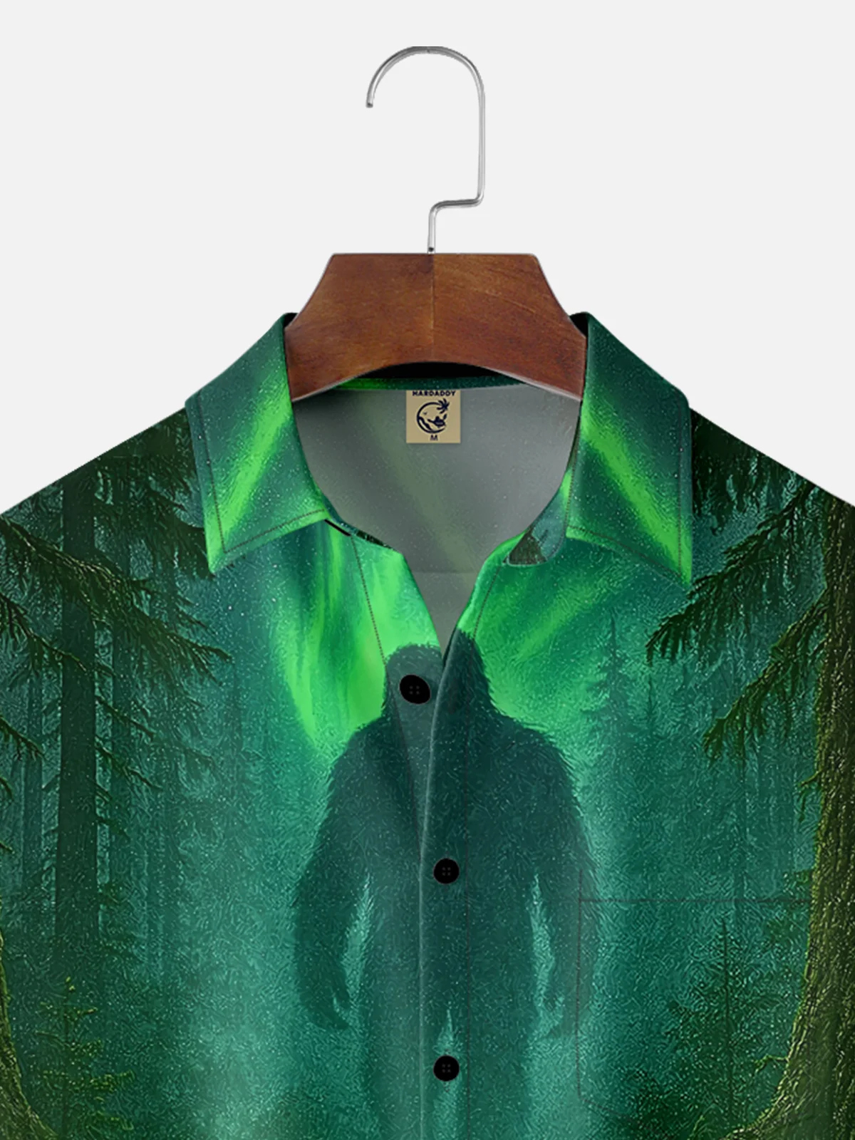 Moisture-wicking Bigfoot Forest Mist Chest Pocket Hawaiian Shirt