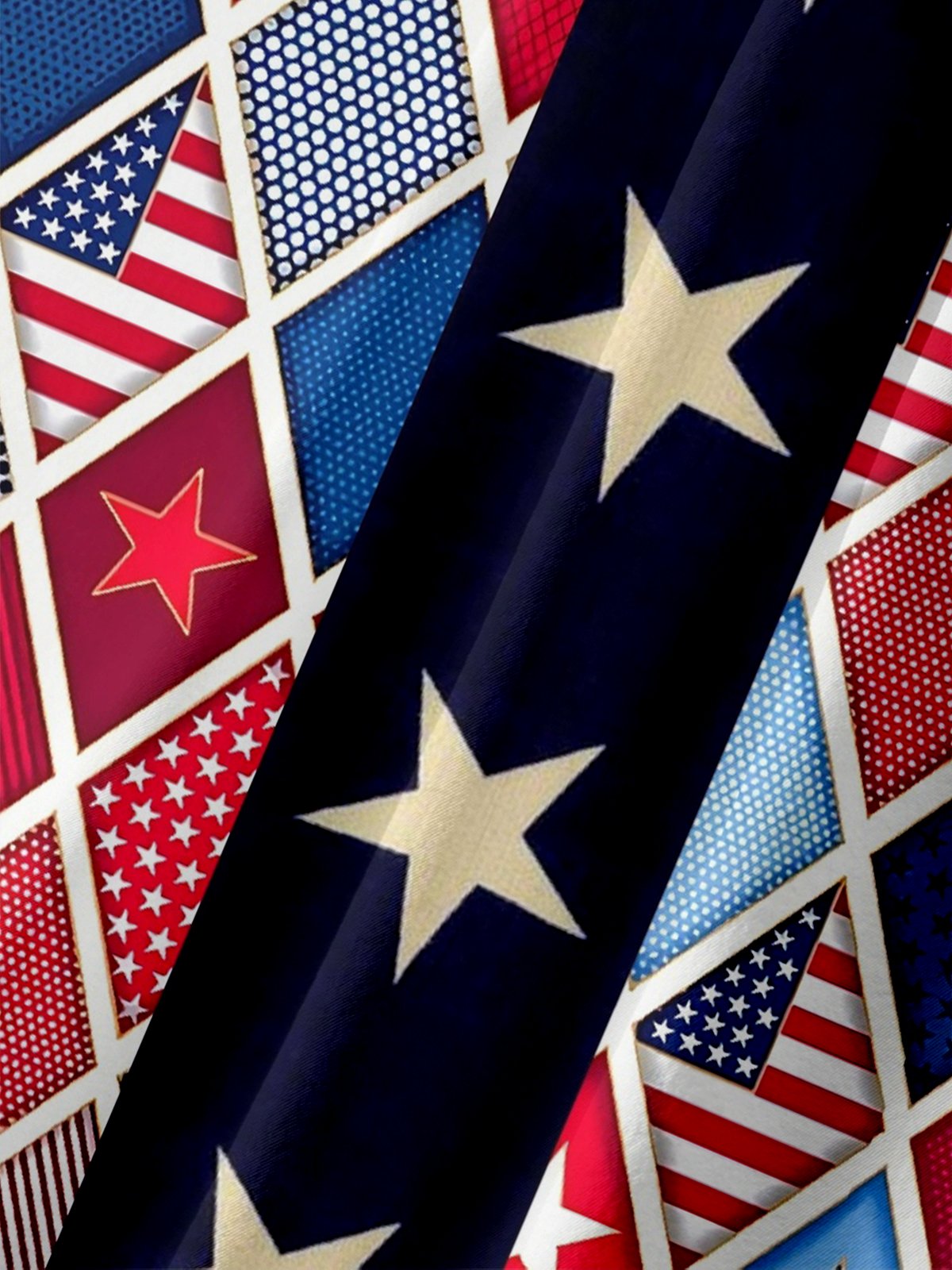 Moisture-wicking American Flag Stars Art Independence Day Chest Pocket Bowling Shirt