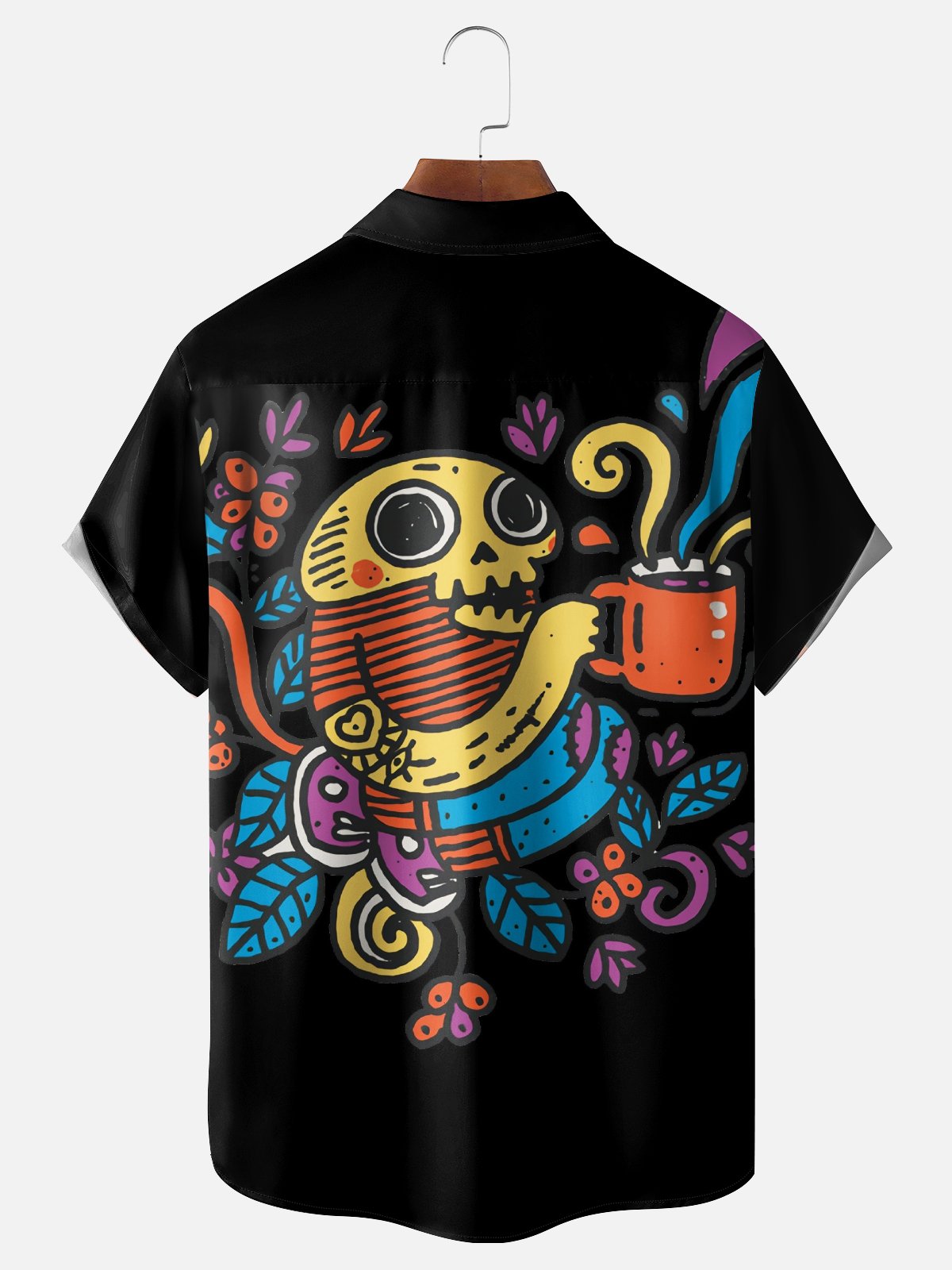 Hardaddy X Artist Walmazan Moisture-wicking Mexican Skull Chest Pocket Hawaiian Shirt