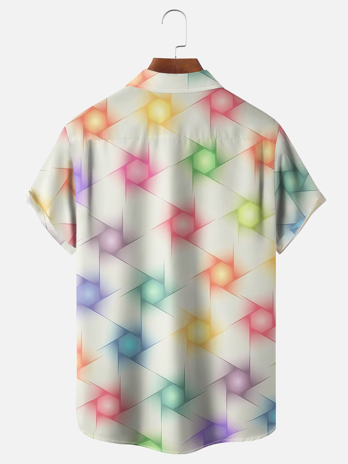 Moisture-wicking Abstract Art Colorful Print Chest Pocket Casual Shirt