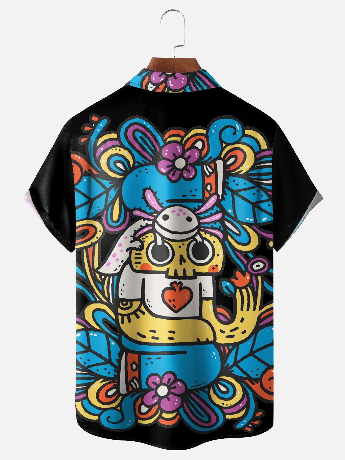 Hardaddy X Artist Walmazan Moisture-wicking Mexican Skull Chest Pocket Hawaiian Shirt