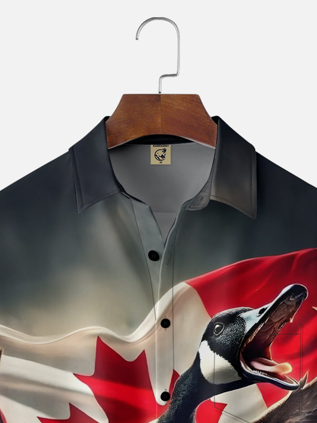 Moisture Wicking Canada Goose Gradient Maple Leaf Chest Pocket Hawaiian Shirt