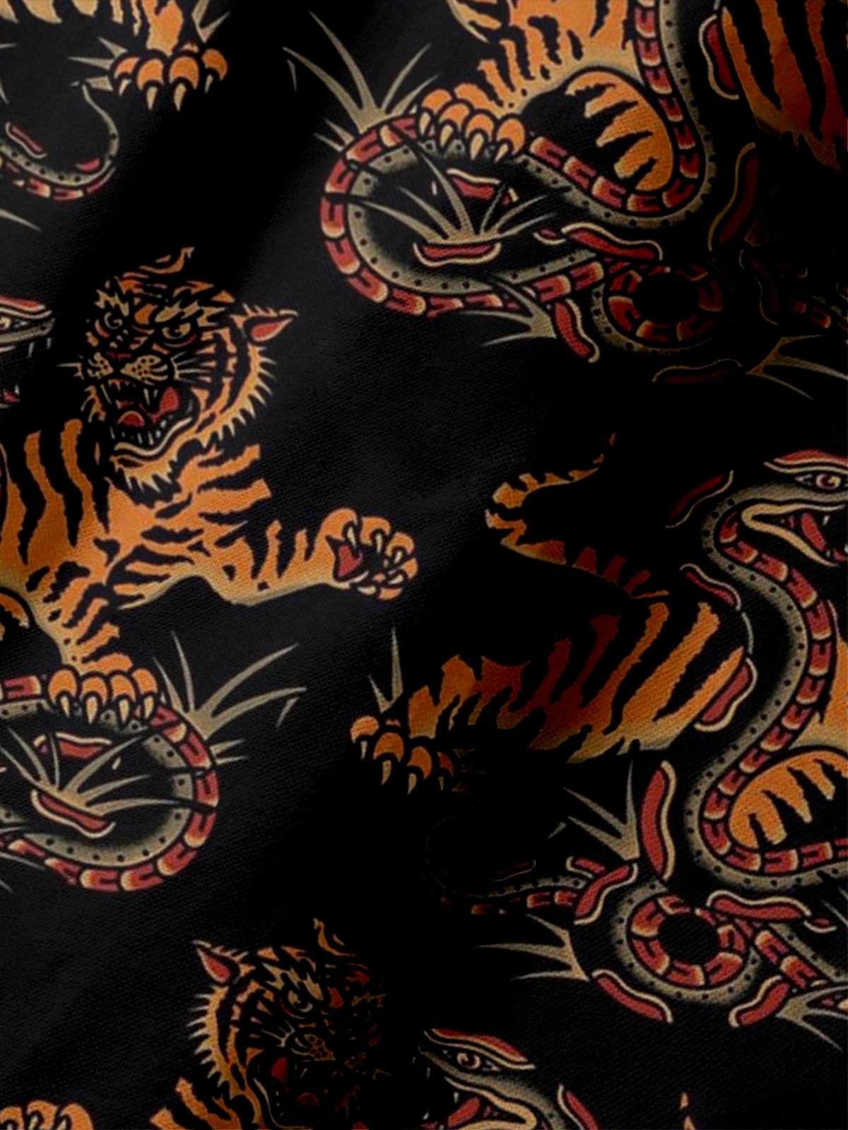 Moisture Wicking Tiger Snake Short Sleeve Golf Polo