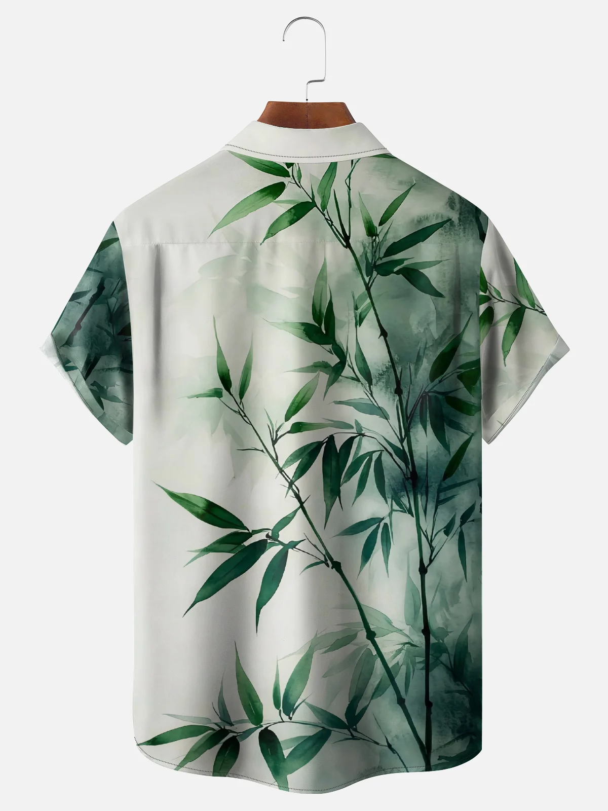 Moisture Wicking Japanese Culture Gradient Color Bamboo Chest Pocket Hawaiian Shirt