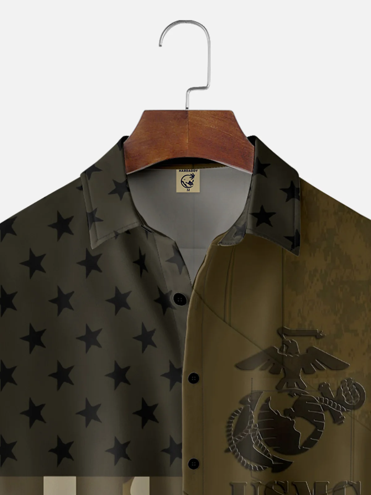 Moisture-wicking U.S. Marine Corps Camo Chest Pocket Hawaiian Shirt