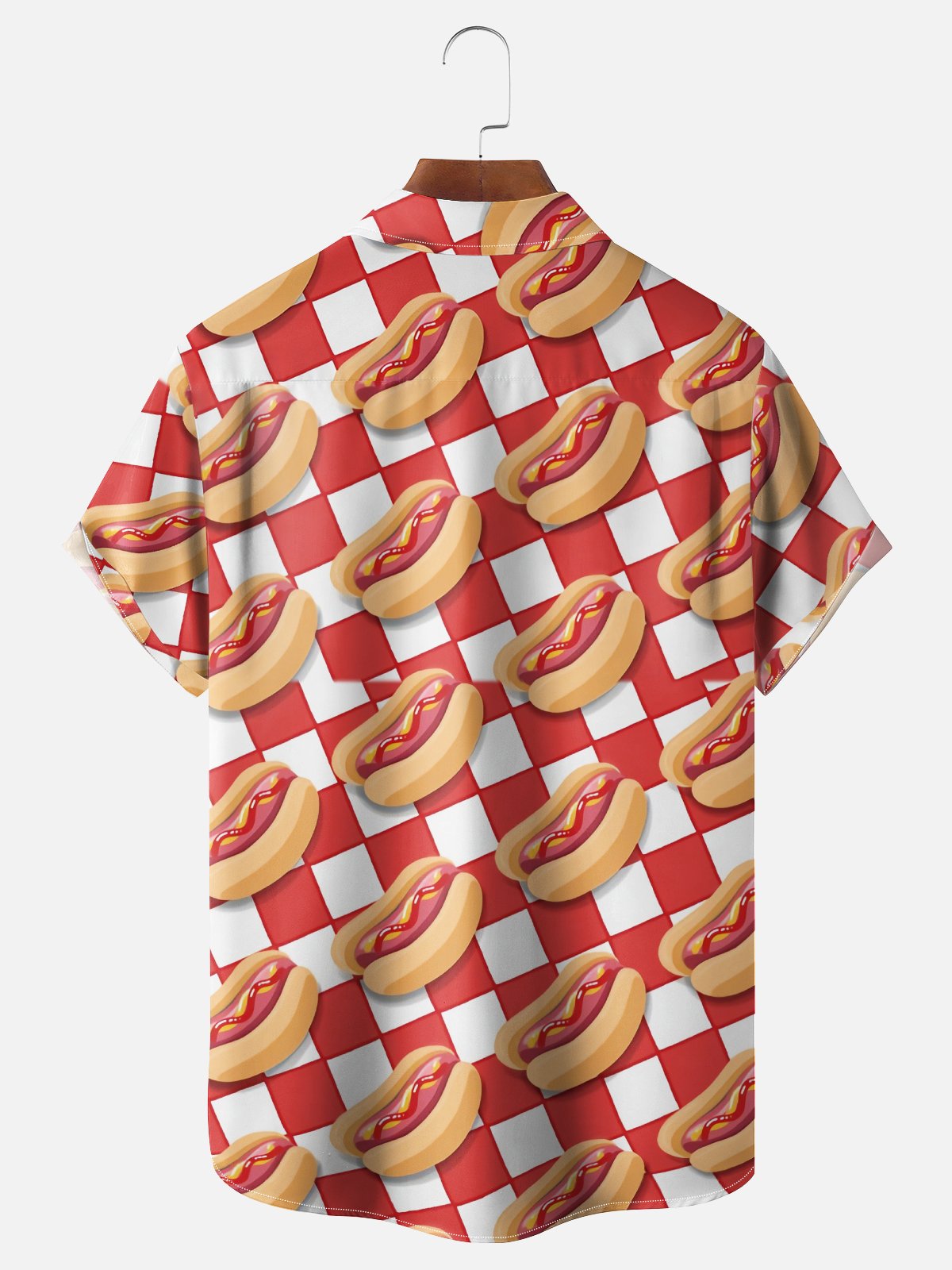 Moisture Wicking Beer BBQ Hot Dog Trump American Bay Chest Pocket Hawaiian Shirt