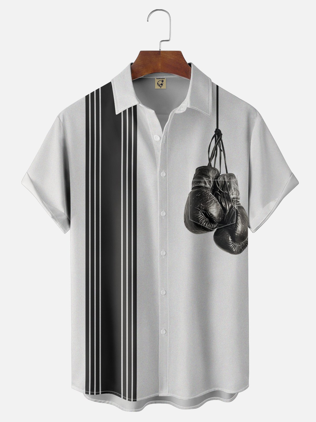 Moisture-wicking Boxing Glove Art Chest Pocket Bowling Shirt