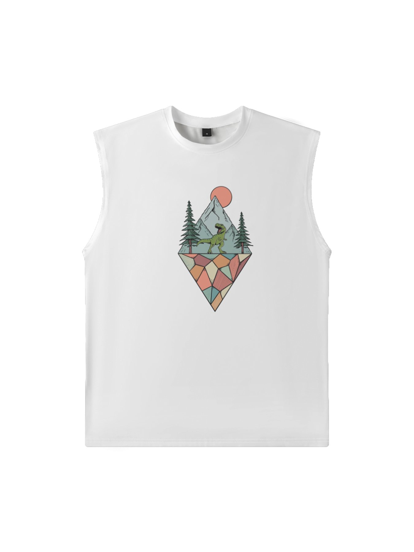 Hardaddy X Artist Coffee Man Mens Crewneck Tank Tops Dinosaur Beach Sleeveless Shirt