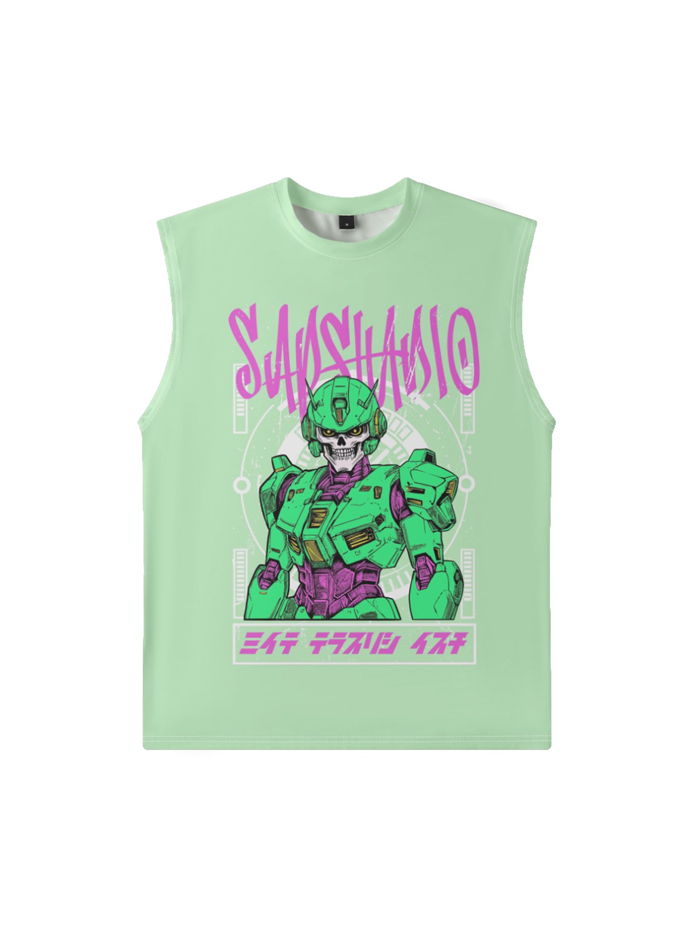 Hardaddy X Artist Muhammad Ilyas Saputro Mens Crewneck Tank Tops Japan Gundam Sleeveless T-Shirt